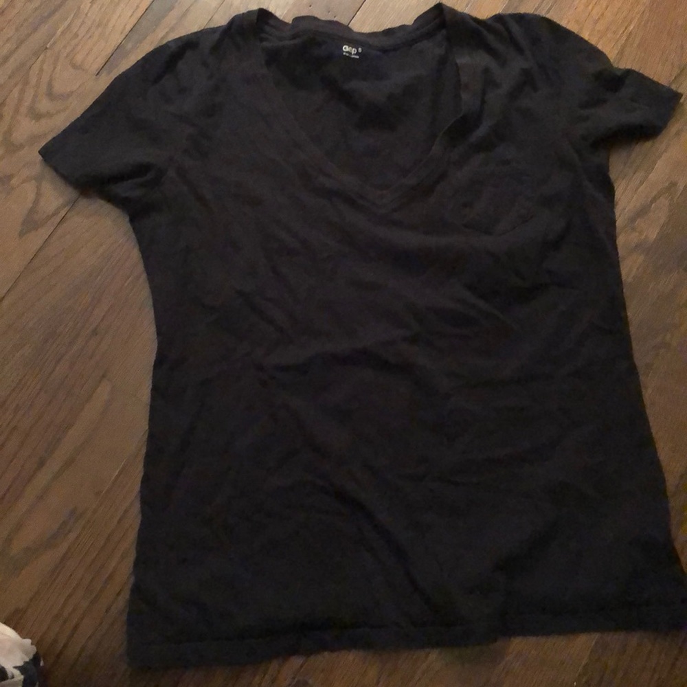 Black V-Neck T-Shirt with pocket